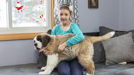 Wish kid Kaelee and dog