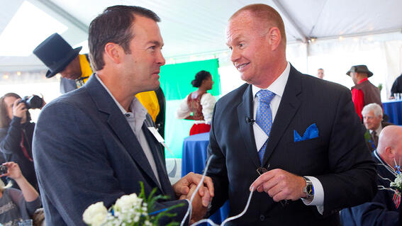 President & CEO Tom Weatherall greets guests