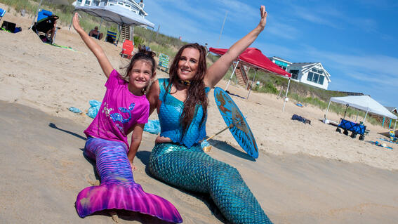 Maggie and Shannon celebrating on the beach