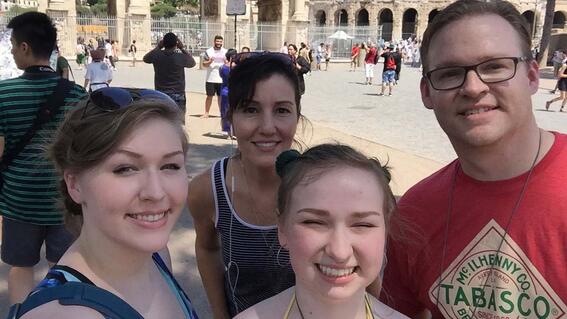 Izzy and fam in Rome