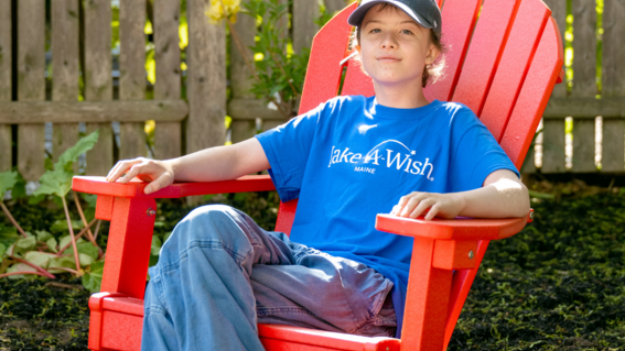 Declan Celebrates his wish - Chair