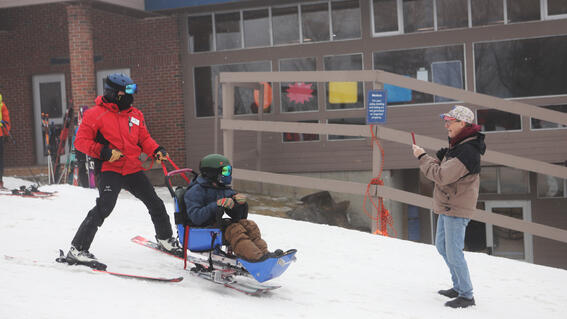 Jacob learns to ski