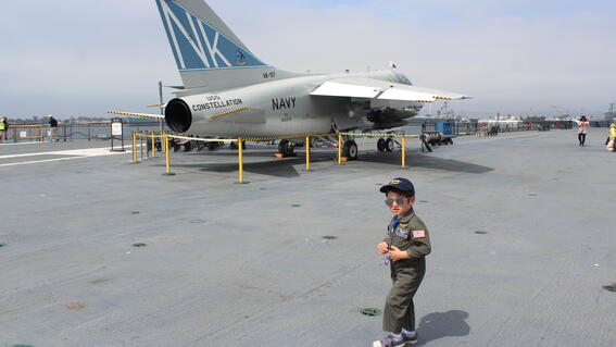 Hudson on flight deck