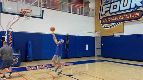 Levi playing basketball