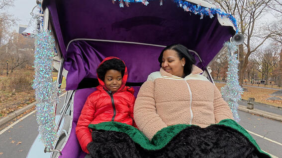 Austin and mom in carriage 