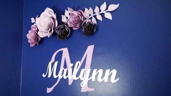 Mailynn's name on her wall