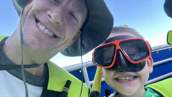 Christopher snorkelling