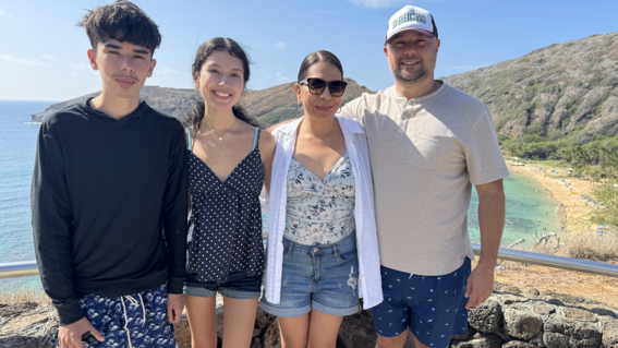 Samantha and her family exploring Hawaii