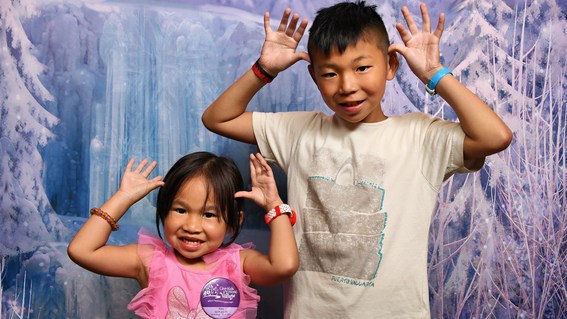 Wish kid Riley and her older brother, Ryan, at Disney World