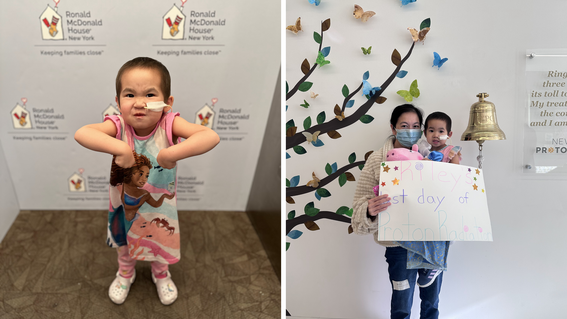 Wish kid Riley and her mom in the hospital during her treatment