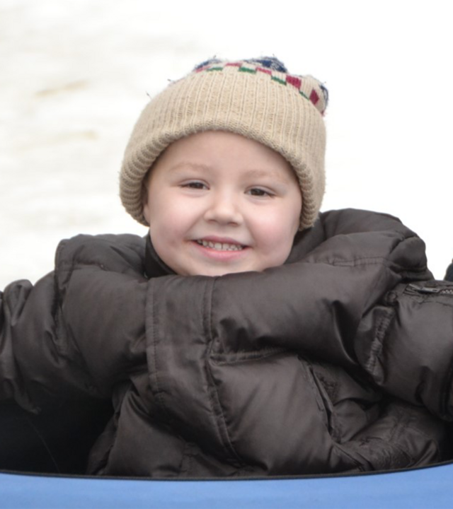 Zac in a snow tube 