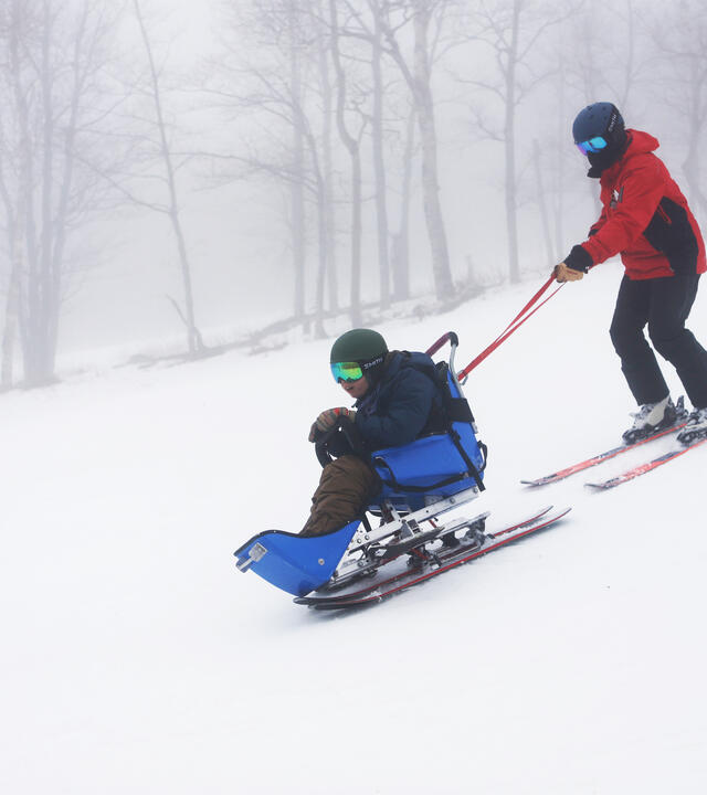 Jacob learns to ski