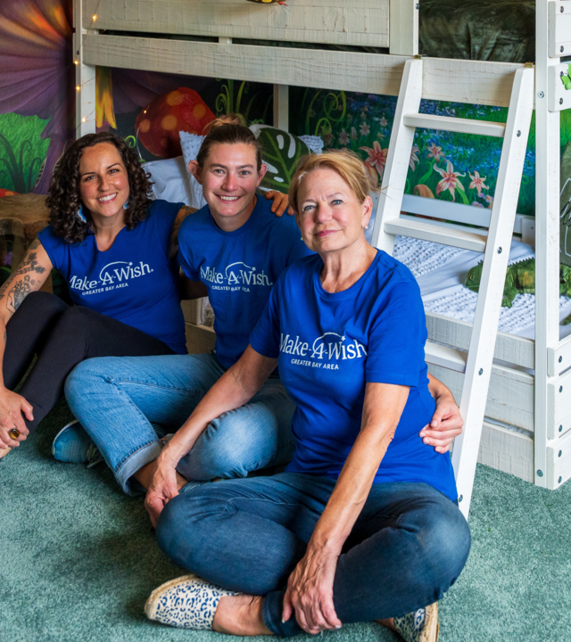 Interior designer and Make-A-Wish Greater Bay Area volunteer Jan Whittingham in wish kid Kyra's new room. 