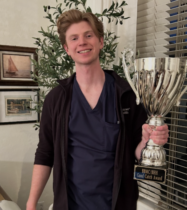 Zac recently received an award for nursing.
