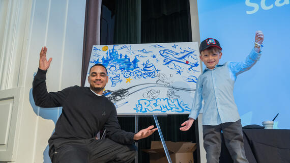 2025 Art of the Wish, wish kid with the live artist