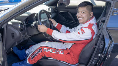 Wish kid Brandon's wish to be a racecar driver