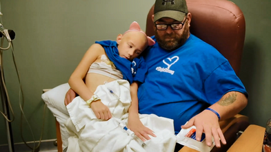 Wish Kid Skyla with Father in Treatment