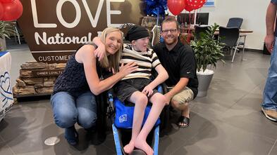 Wish kid Colin and his parents