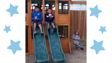 Neriah and siblings on playset