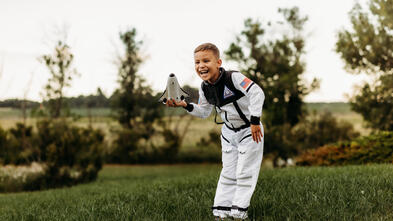 TJ in his space suit