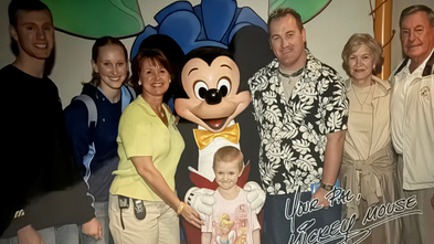 Aubrey and her family at Disney