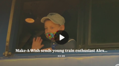 Alex conducting a train.