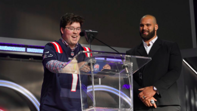 Ben announcing an NFL Draft Pick.