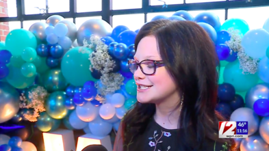 Kaylee speaks at the Evening of Wishes