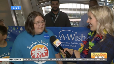 Good Day Sacramento reporter Molly speaks with Rusha at Sacramento International Airport