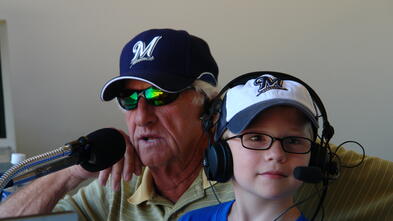 Bob Uecker and wish kid Sam