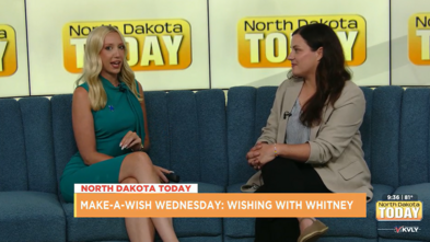 Tatum Miller and Whitney Deterding on couch at North Dakota Today