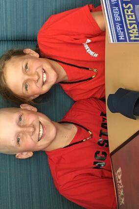 Wish kid Jackson with his sister during treatment