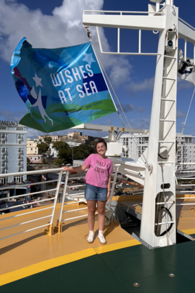 Addison at sea on the cruise ship