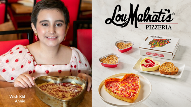 Wish kid Annie and heart shaped pizzas